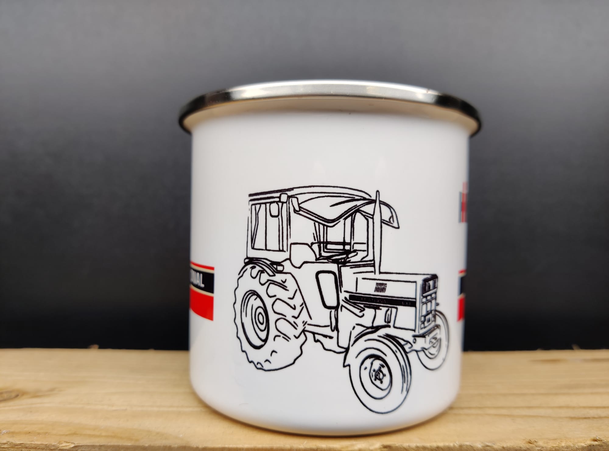 Keramik-Kaffeebecher 'Echte Männer Fahren IHC' – 330 Ml, Weiß, Mit Sublimationsdruck, Spülmaschinengeeignet