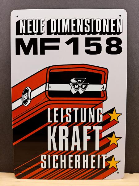 MF 158 Neue Dimensionen Leistung - Kraft - Sicherheit Massey Ferguson Blechschild