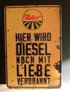 Zetor Blechschild Hier wird Diesel noch mit Liebe verbrannt
