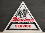 XXL Fendt Dieselross Service Kundendienst Blechschild mit Prägung