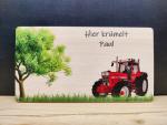 IHC 1455 XL Traktor Brettchen mit Wunschnamen