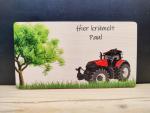 CASE IH Optium Traktor Brettchen mit Wunschnamen